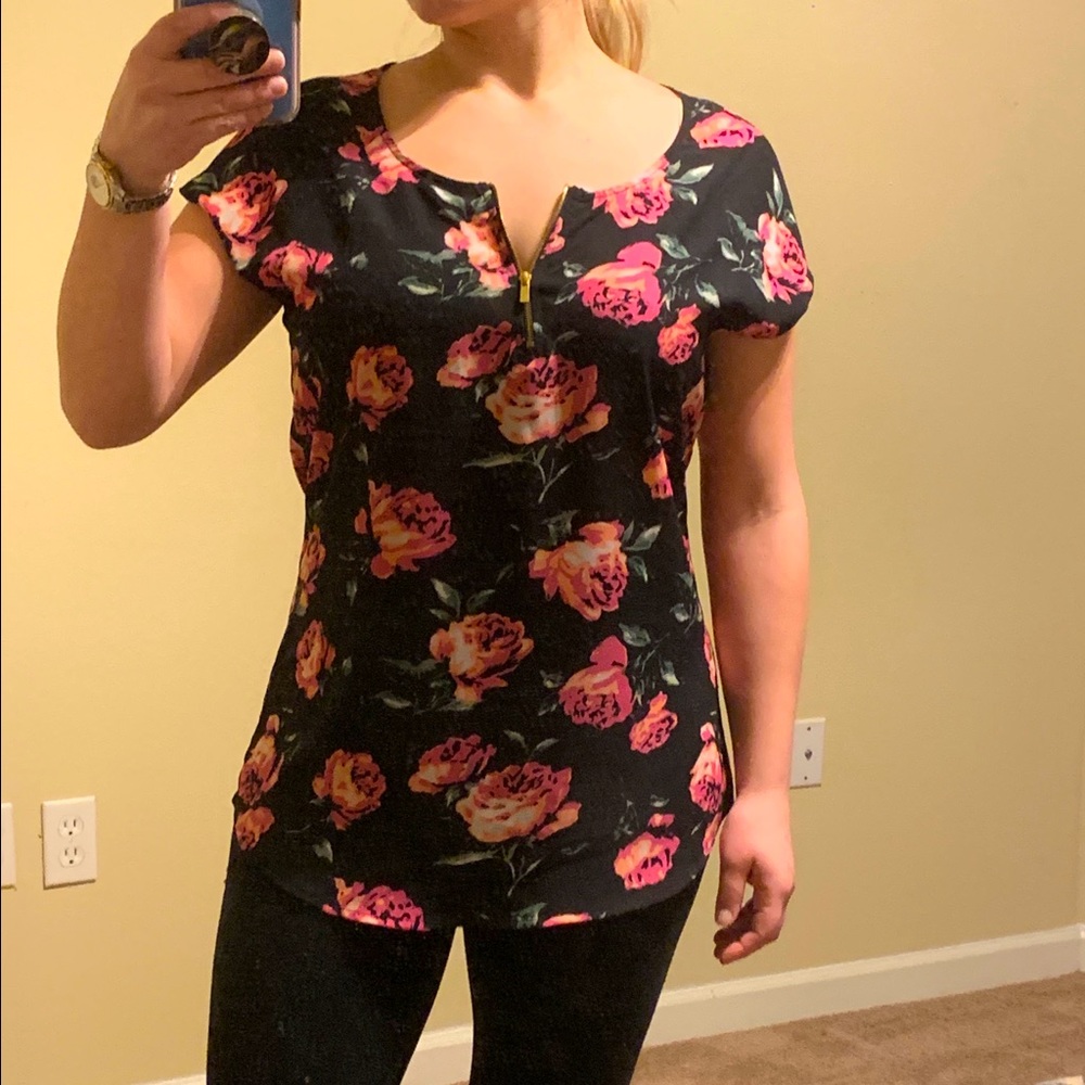 Long floral blouse